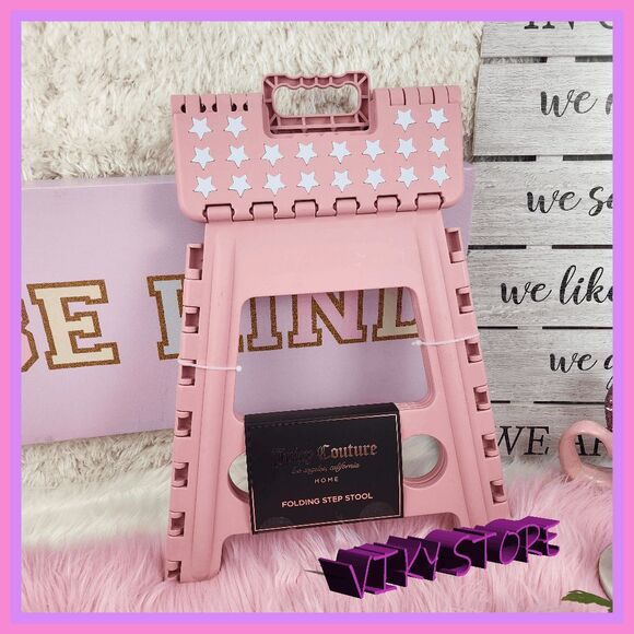 💖 NWT Juicy Couture Pink Folding Step Stool Cute & Compact #7223 💖 - Picture 2 of 3